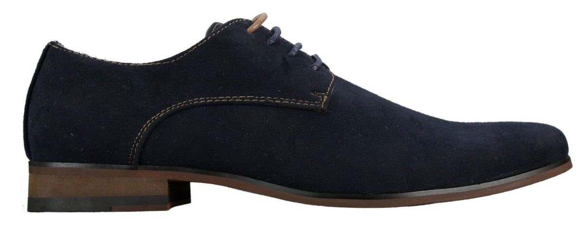 Zapatos casuales elegantes con cordones para hombre, de ante nobuk, azul marino, marrón y negro.