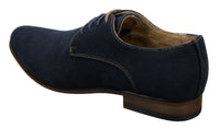 Zapatos casuales elegantes con cordones para hombre, de ante nobuk, azul marino, marrón y negro.