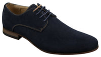 Zapatos casuales elegantes con cordones para hombre, de ante nobuk, azul marino, marrón y negro.