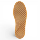 Zapatillas deportivas de hombre de piel color blanco roto con raya roja