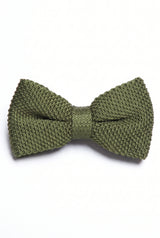 Pajarita de punto verde oliva para hombre