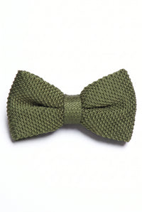 Pajarita de punto verde oliva para hombre