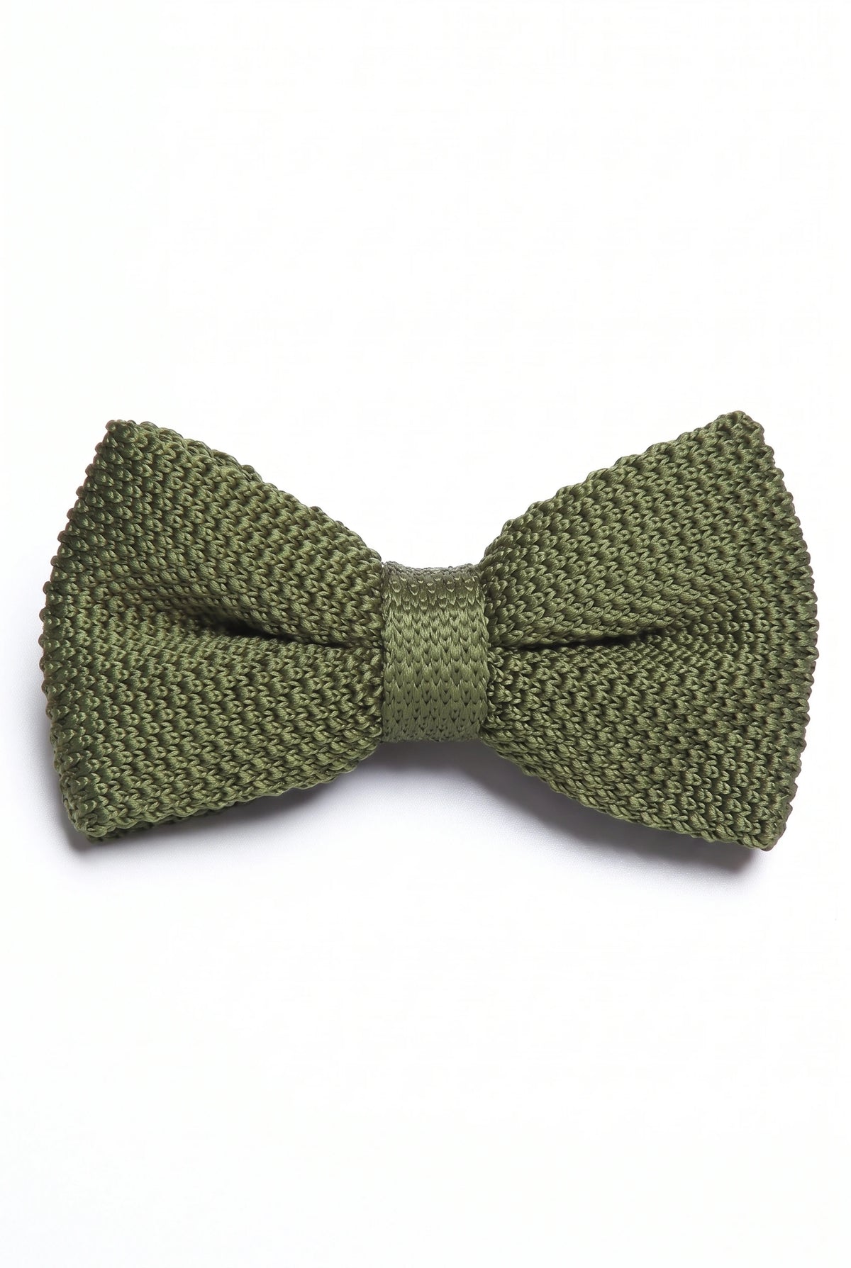 Pajarita de punto verde oliva para hombre