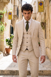 Corbata de punto verde oliva para hombre