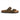 Sandalias tipo pantufla de cuero verde oliva para hombre con plantilla ajustable.