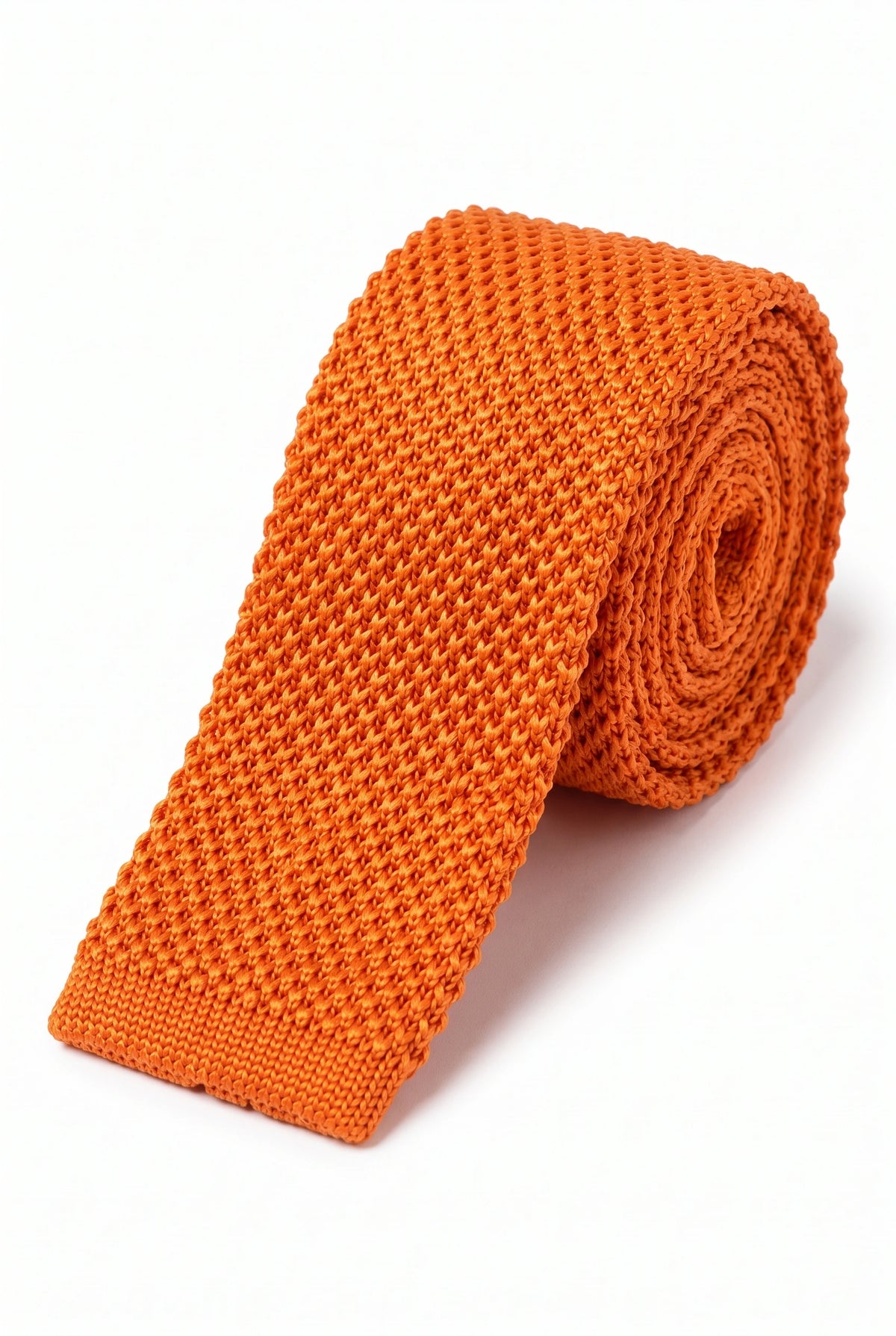 Corbata de poliéster tejida naranja para hombre