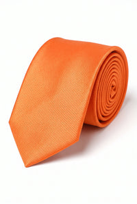 Corbata estrecha para hombre de color naranja rojizo