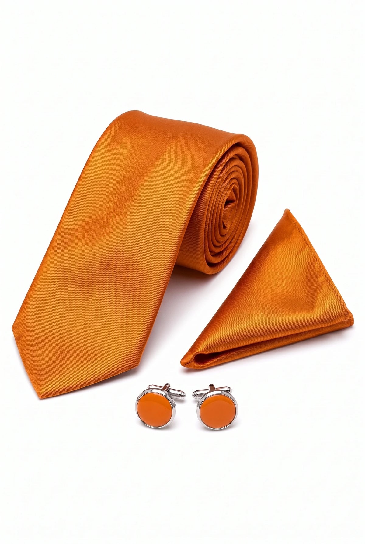 Conjunto de corbata naranja para hombre