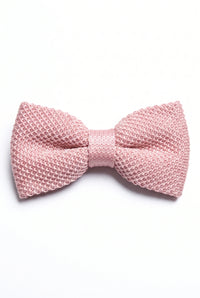 Pajarita de punto rosa para hombre