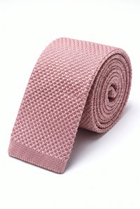 Corbata de punto rosa para hombre