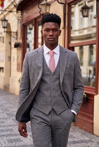 Corbata de punto rosa para hombre