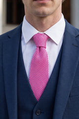 Corbata de punto rosa para hombre