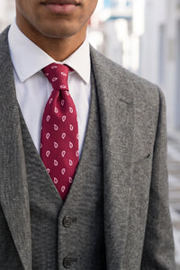 Corbata rosa estampada para hombre