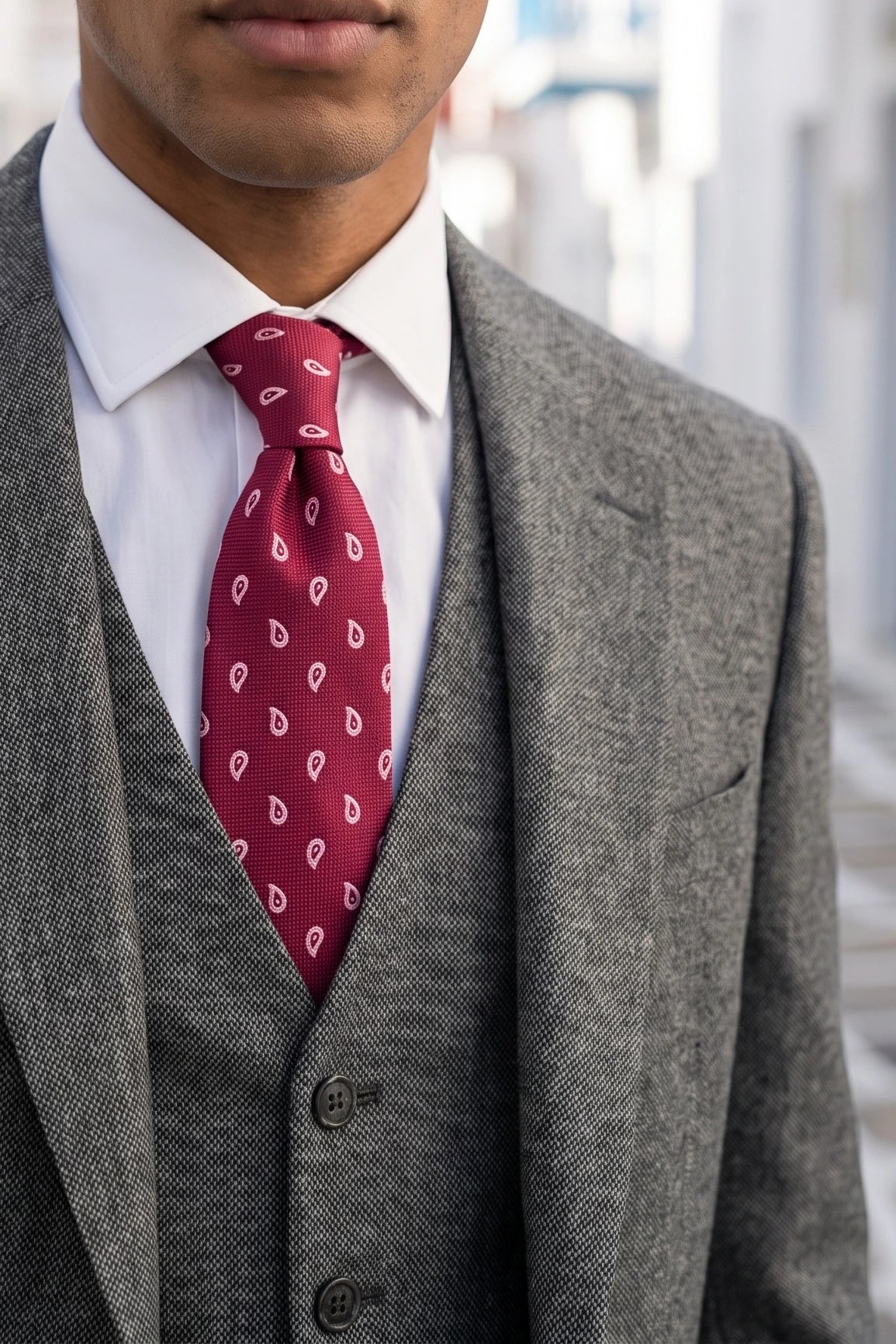 Corbata rosa estampada para hombre