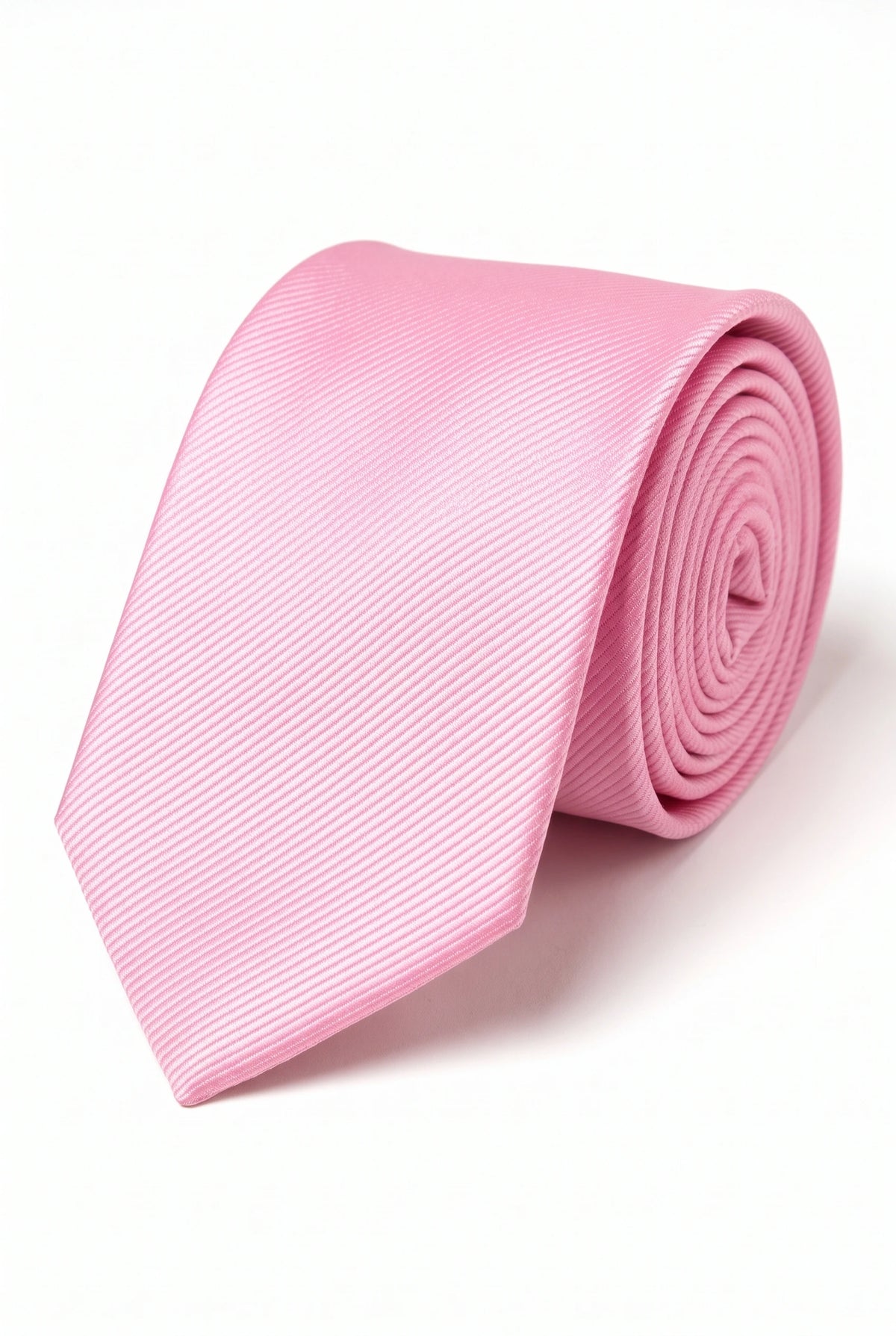 Corbata rosa delgada de 6 cm para hombre, color liso.