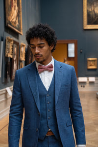 Pajarita de tweed rosa para hombre