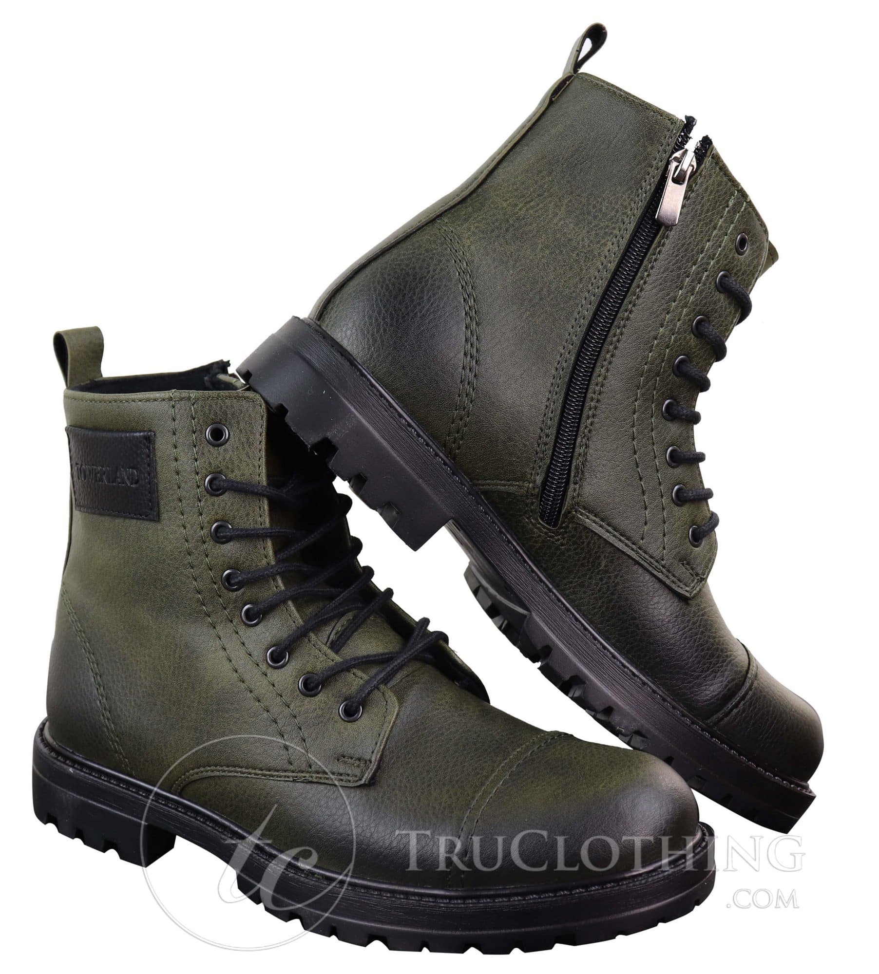 Botines de hombre de piel sintética con cremallera