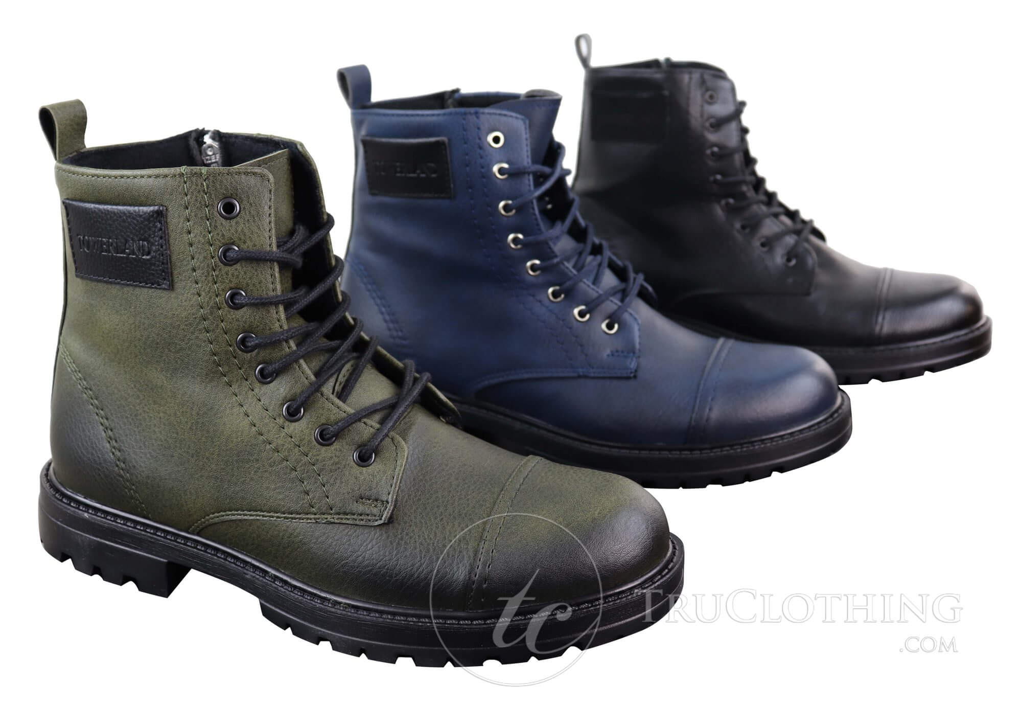 Botines de hombre de piel sintética con cremallera