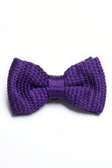 Pajarita de punto morada para hombre