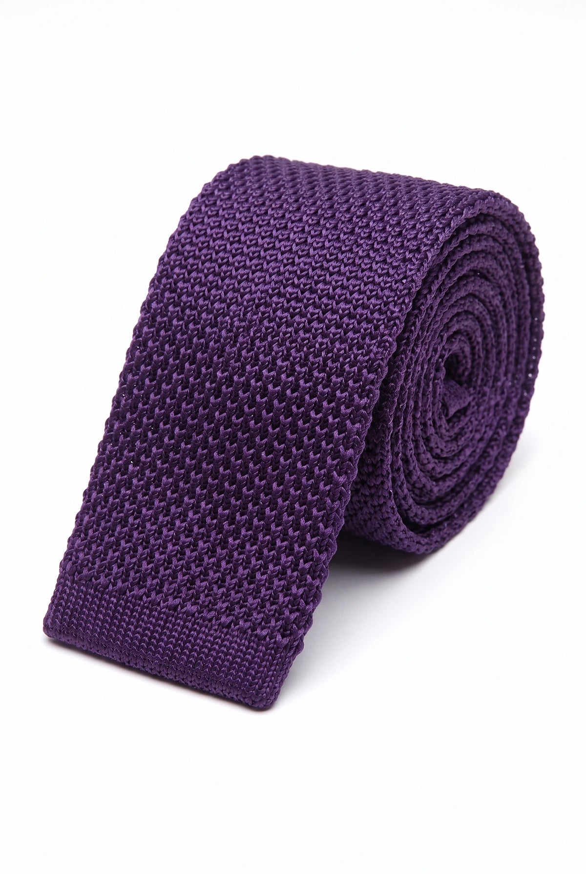 Corbata de punto morada para hombre
