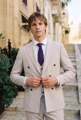 Corbata de punto morada para hombre