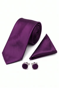 Conjunto de corbata morada para hombre