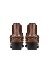 Botas vaqueras de cuero auténtico para hombre con tacón cubano.