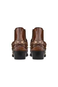 Botas vaqueras de cuero auténtico para hombre con tacón cubano.