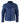 Chaqueta bomber azul de cuero auténtico para hombre, rayas blancas, acolchada, corte ajustado, estilo casual-azul