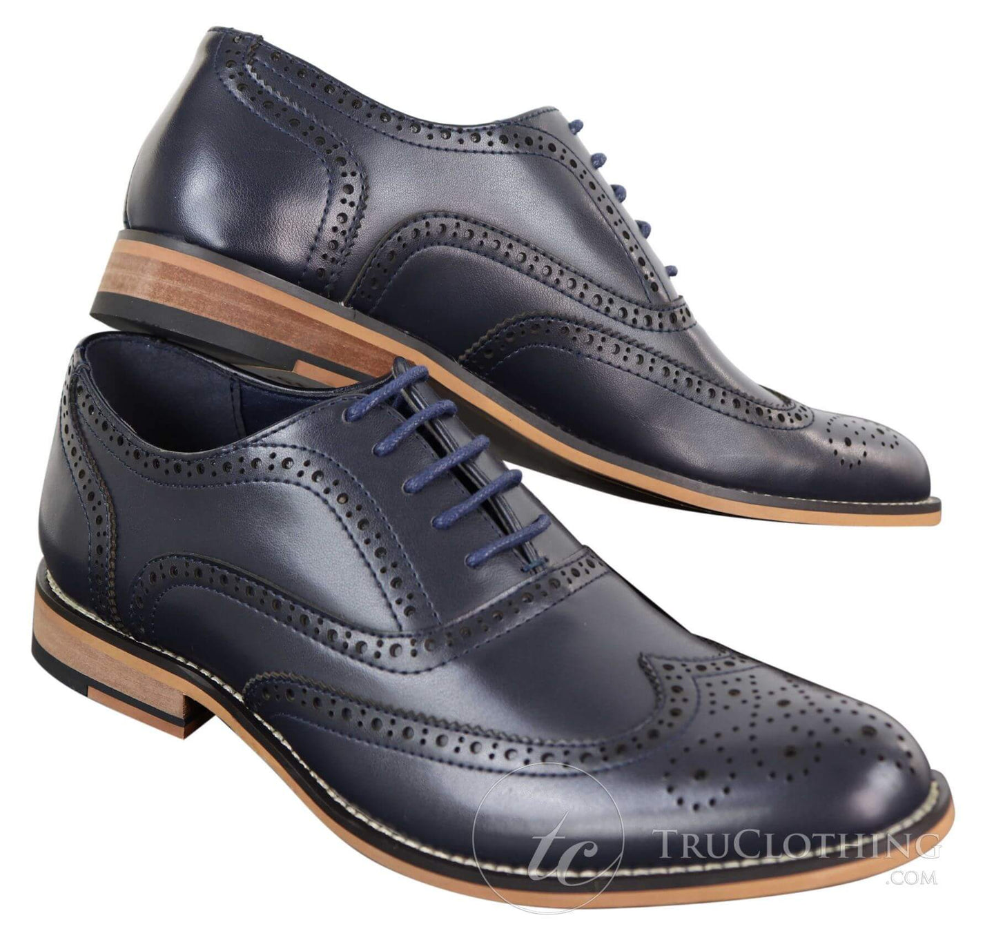 Zapatos de hombre estilo Gatsby Brouge de cuero auténtico con cordones, elegantes, de diseño retro vintage.