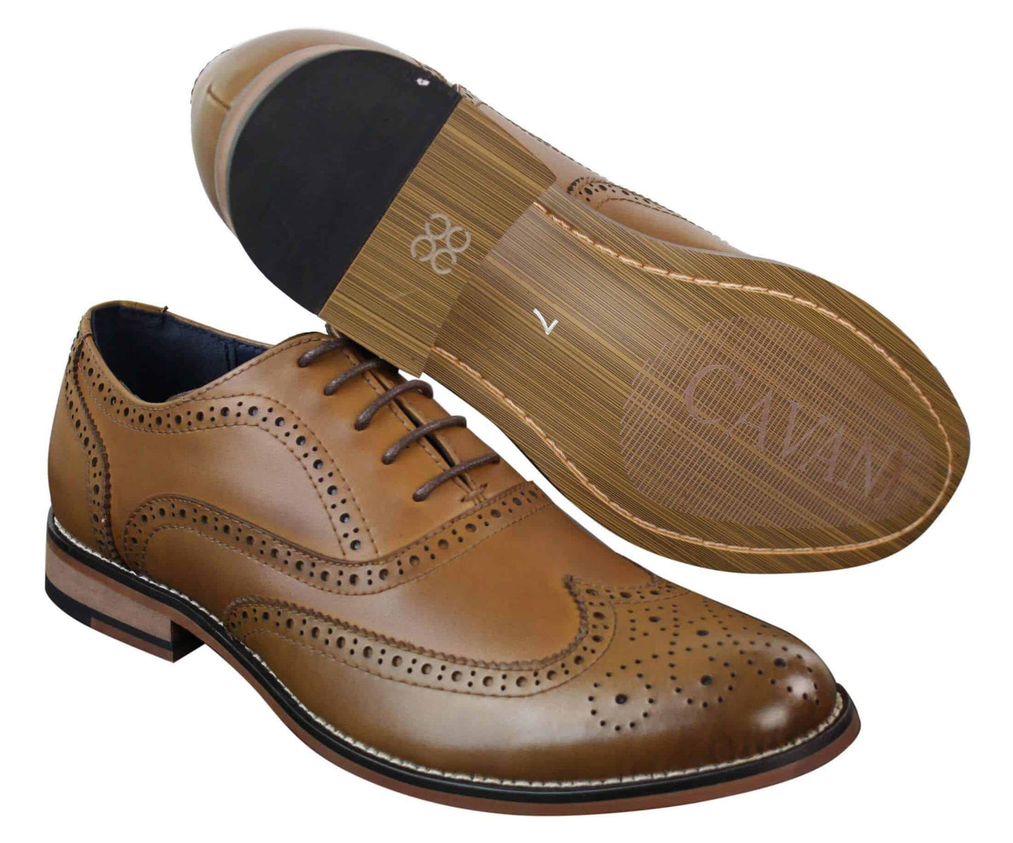 Zapatos de hombre estilo Gatsby Brouge de cuero auténtico con cordones, elegantes, de diseño retro vintage.