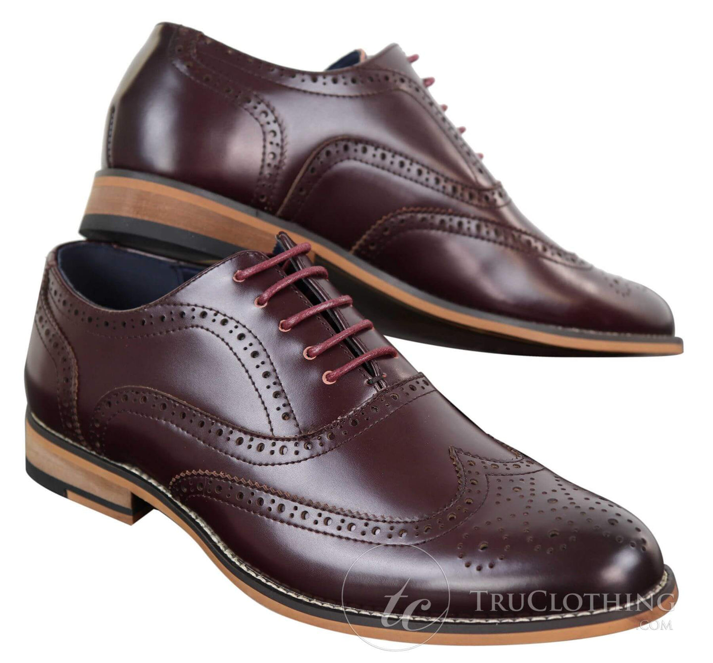 Zapatos de hombre estilo Gatsby Brouge de cuero auténtico con cordones, elegantes, de diseño retro vintage.