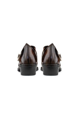 Zapatos de montar de cuero auténtico para hombre con hebilla.