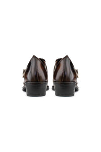 Zapatos de montar de cuero auténtico para hombre con hebilla.