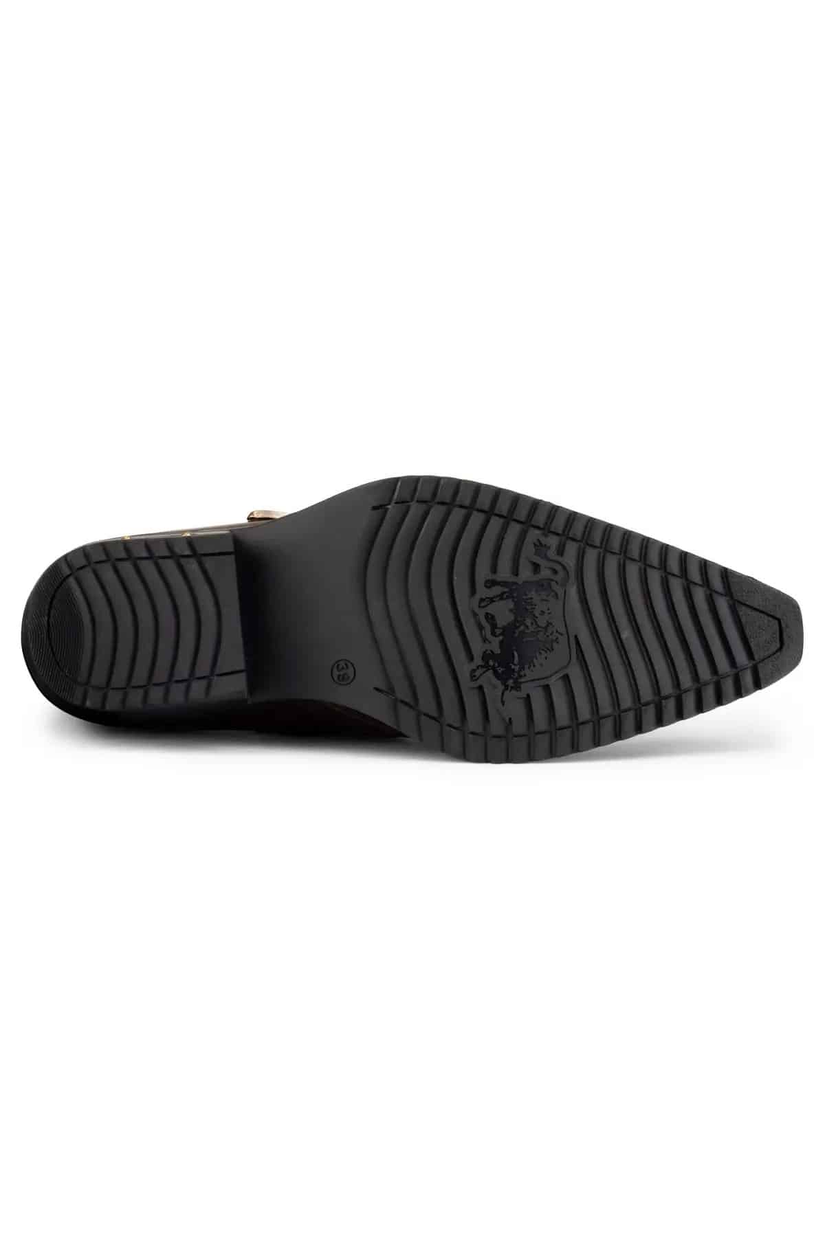 Zapatos de montar de cuero auténtico para hombre con hebilla.