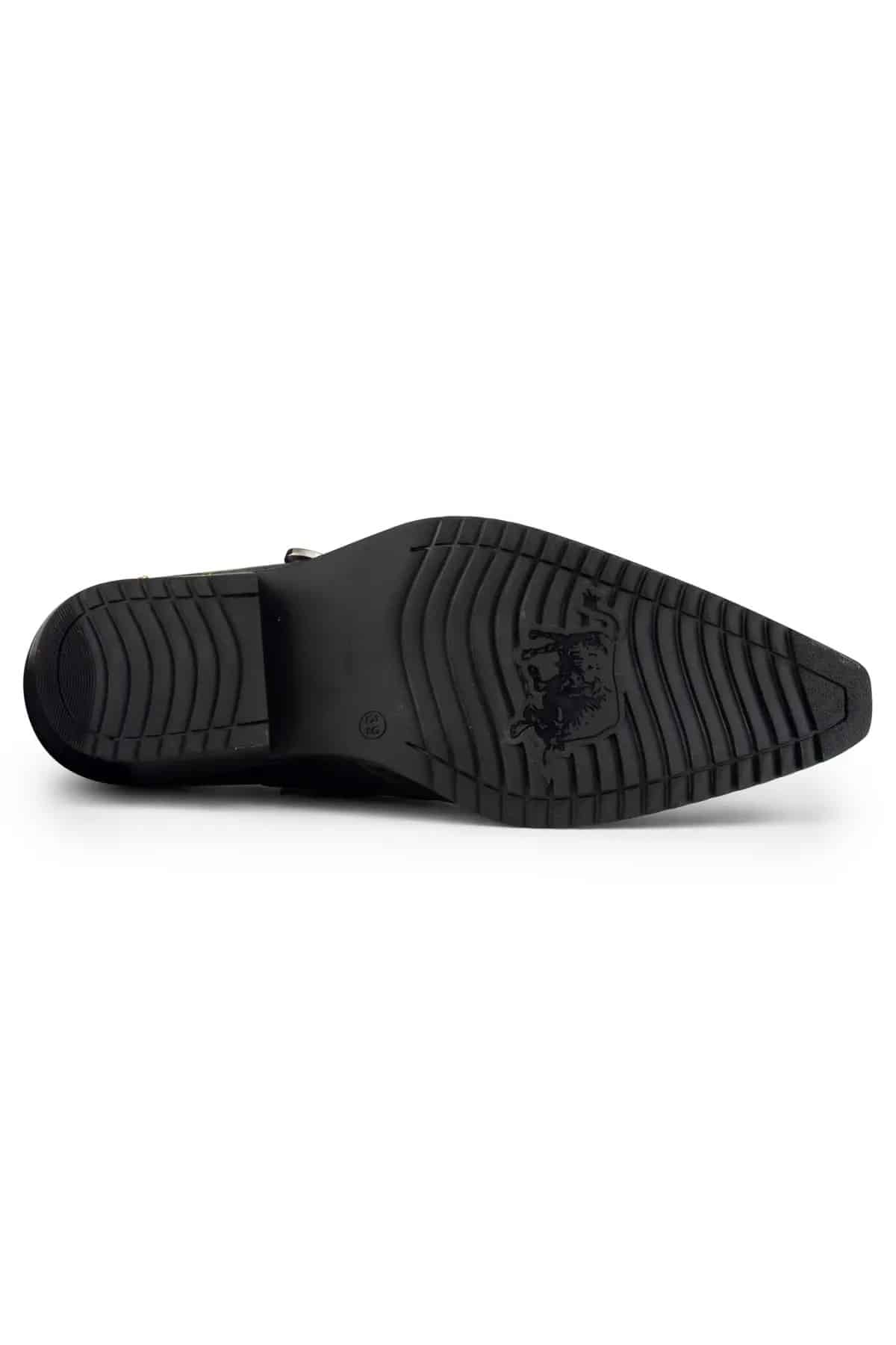 Zapatos de montar de cuero auténtico para hombre con hebilla.