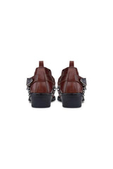 Zapatos de montar de cuero auténtico para hombre con cadena