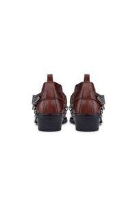 Zapatos de montar de cuero auténtico para hombre con cadena