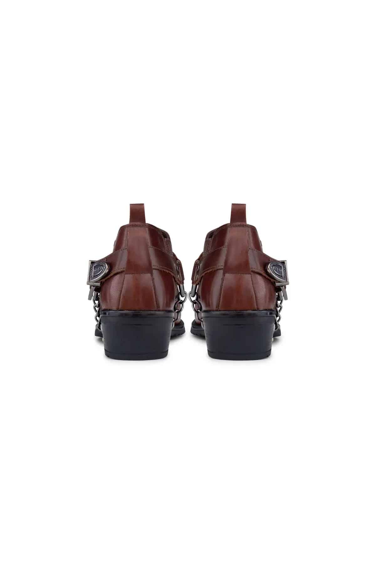 Zapatos de montar de cuero auténtico para hombre con cadena