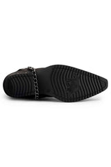 Zapatos de montar de cuero auténtico para hombre con cadena