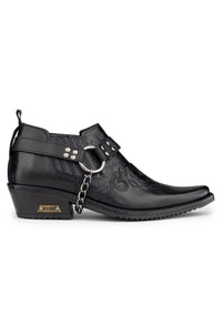 Zapatos de montar de cuero auténtico para hombre con cadena