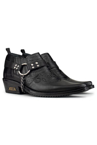 Zapatos de montar de cuero auténtico para hombre con cadena
