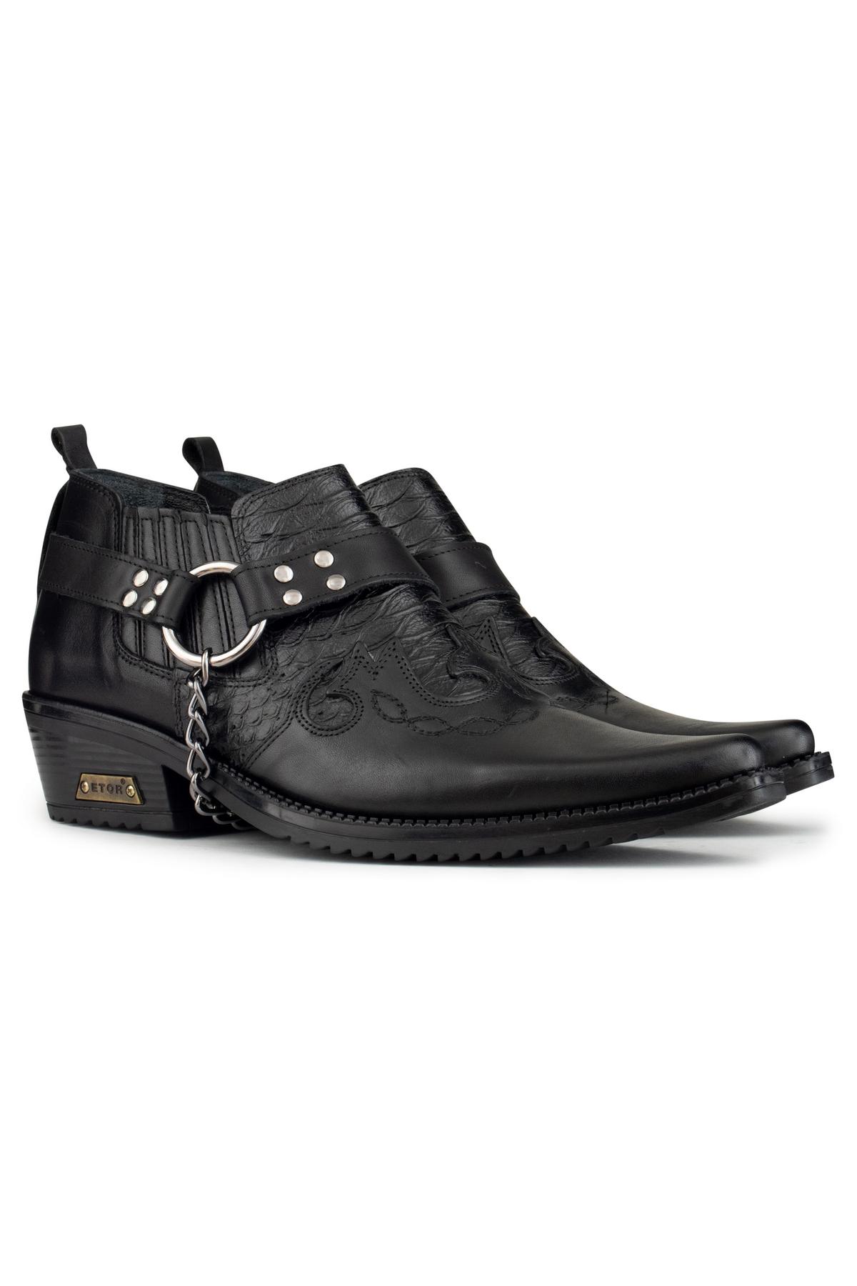 Zapatos de montar de cuero auténtico para hombre con cadena