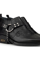 Zapatos de montar de cuero auténtico para hombre con cadena