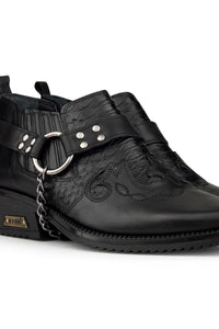 Zapatos de montar de cuero auténtico para hombre con cadena