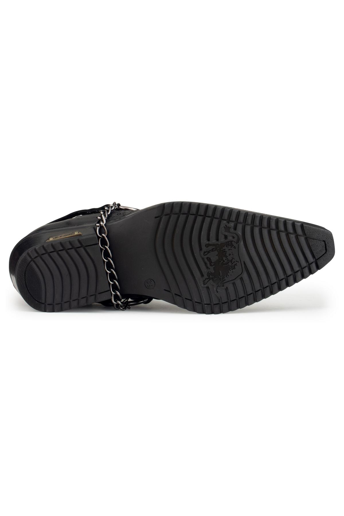 Zapatos de montar de cuero auténtico para hombre con cadena