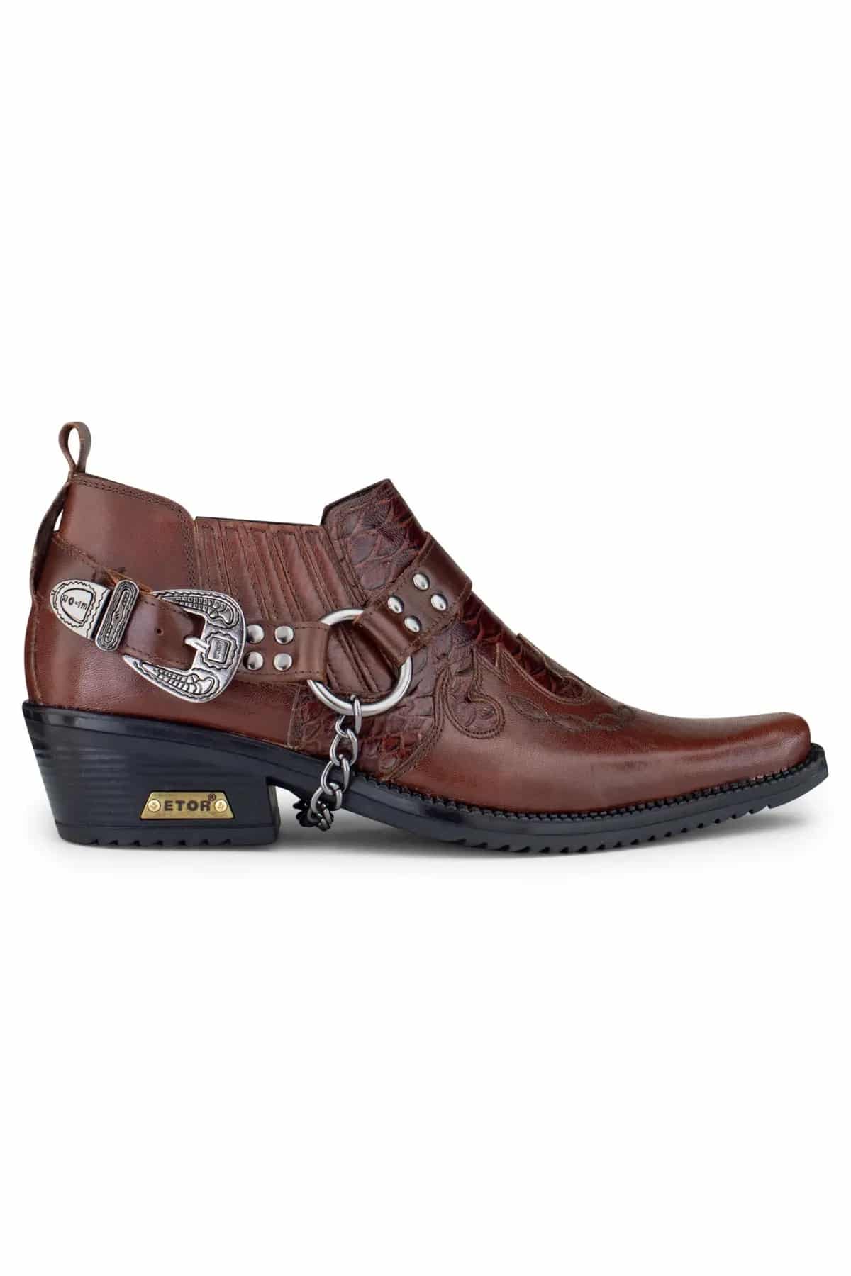 Zapatos de montar de cuero auténtico para hombre con cadena