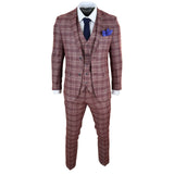 Traje de tres piezas para hombre a cuadros rojos - Paul Andrew Wellington