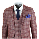 Traje de tres piezas para hombre a cuadros rojos - Paul Andrew Wellington