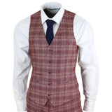 Traje de tres piezas para hombre a cuadros rojos - Paul Andrew Wellington